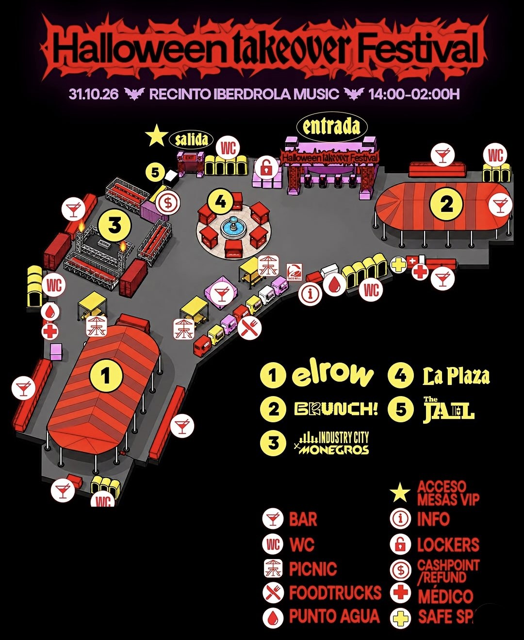 Plano oficial del Halloween Takeover Festival Madrid 2026